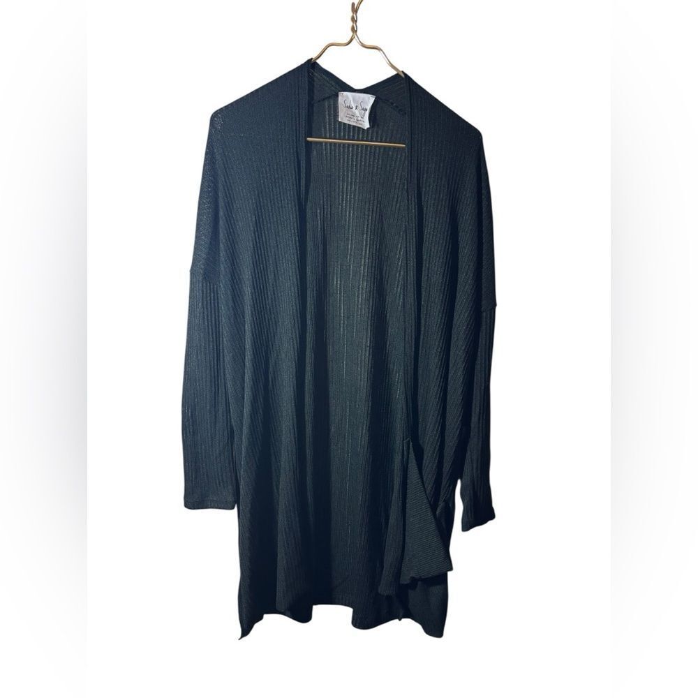 SADIE & SAGE | black cardigan medium ribbed